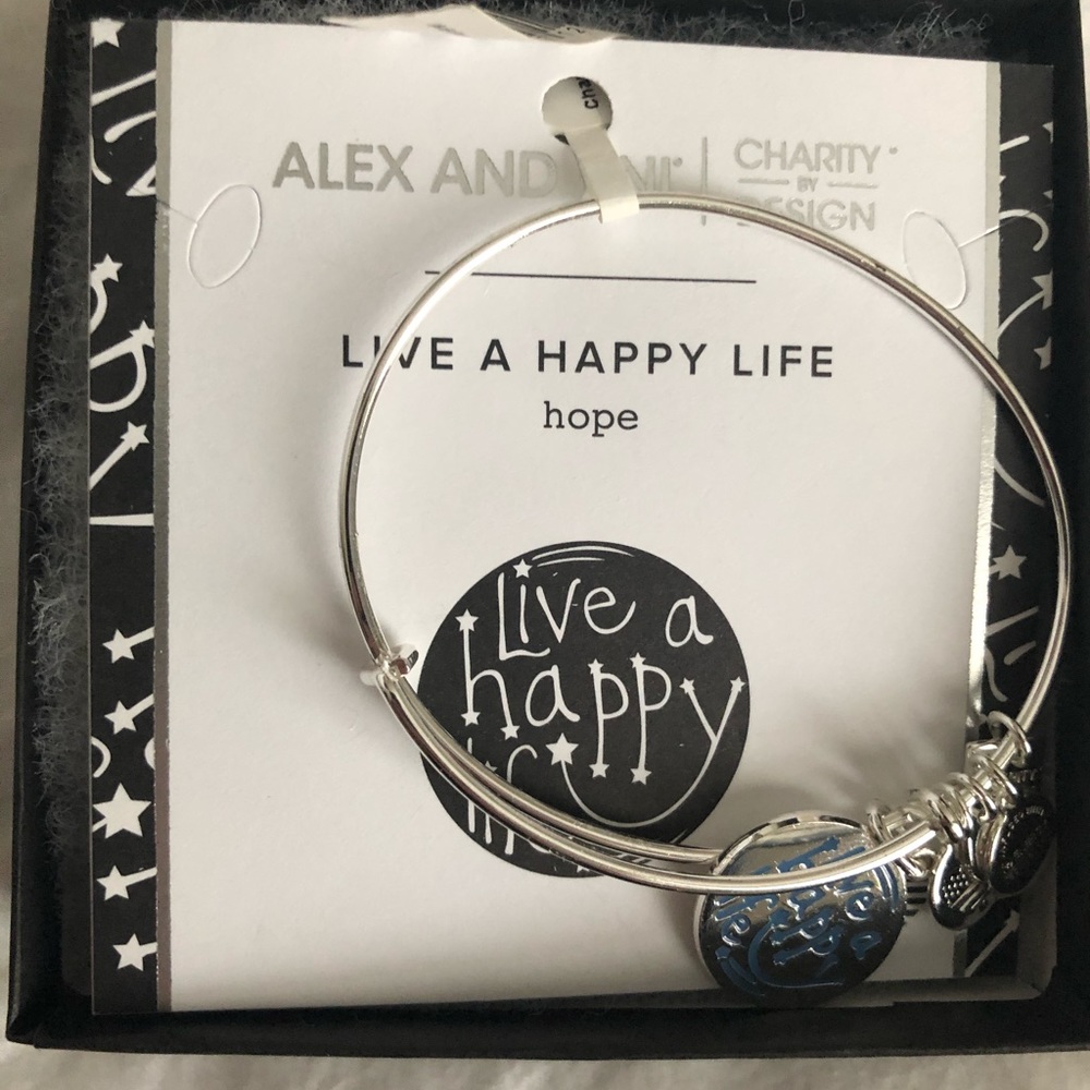 Alex & Ani Live A Happy Life Silver Bracelet
